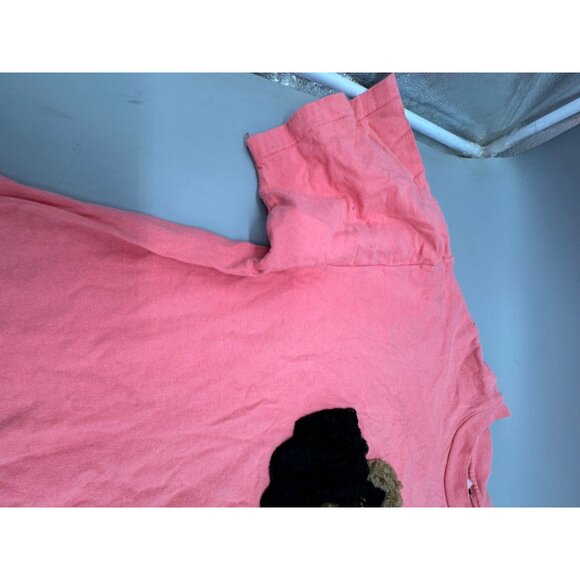 Vintage heart tuggers Hanes beefy Pink short sleeve T-Shirt With Fuzzy Dog Graph - Picture 3 of 13